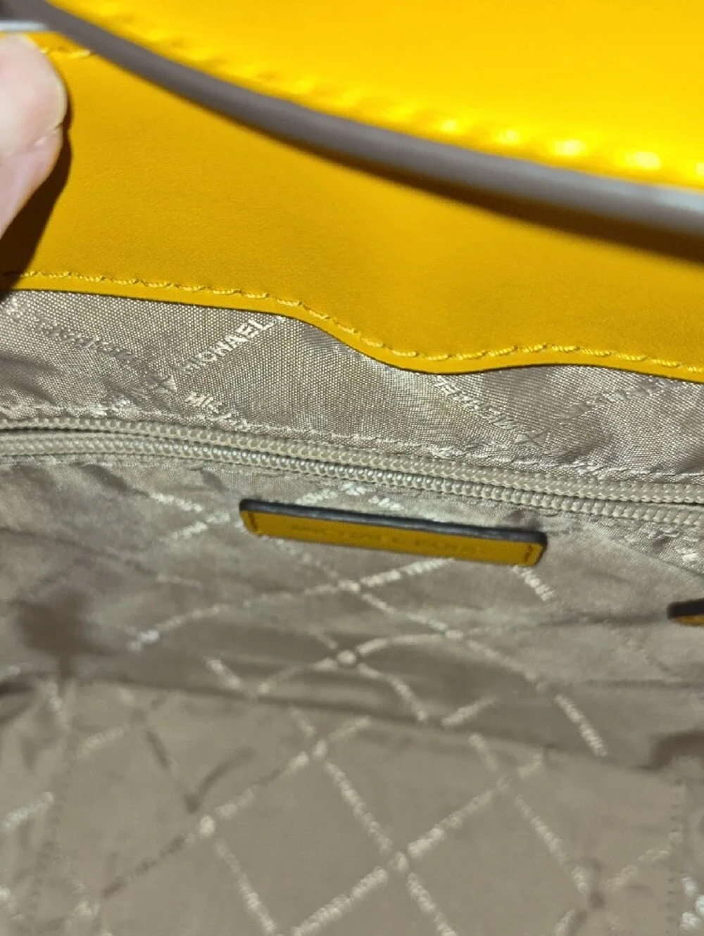 Michael Kors Yellow Leather Shoulder Hobo with MK Charm